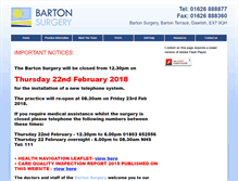 Tablet Screenshot of bartonsurgery.co.uk